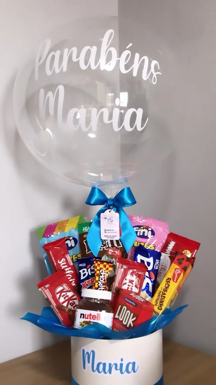 Caixa Box com balão e o nome Maria